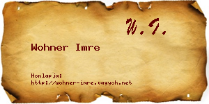 Wohner Imre névjegykártya