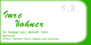 imre wohner business card